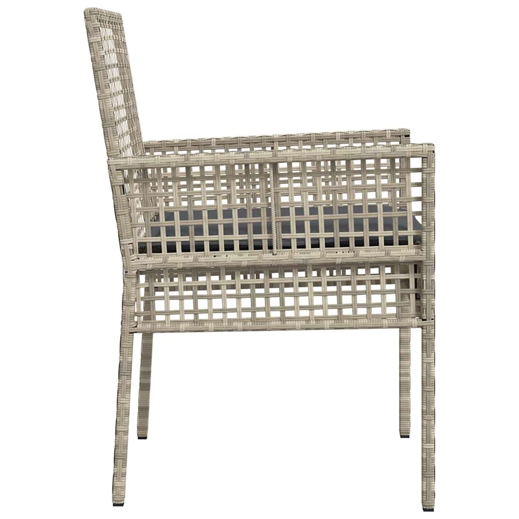 vidaXL Krzesło Ogrodowe 2 pcs Jasnoszary 55 x 53 x 85 cm polirattan