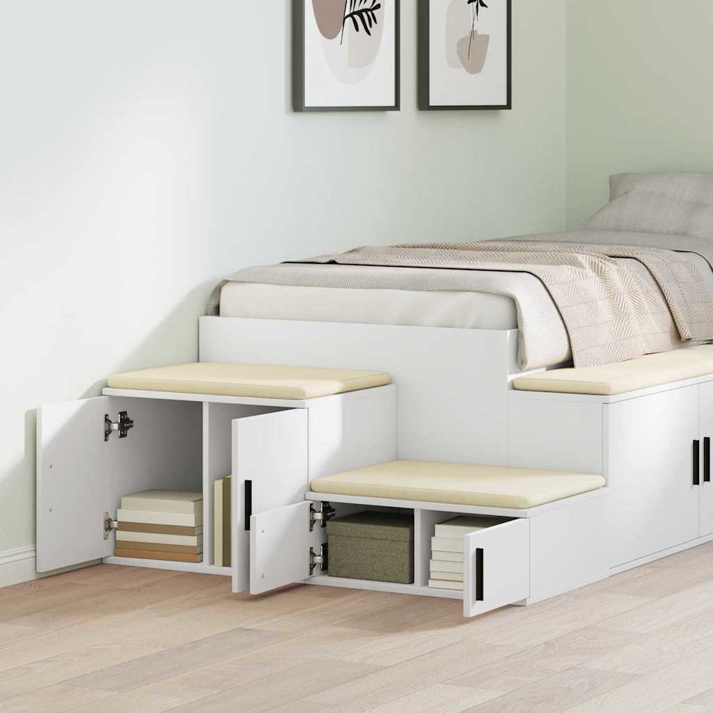 vidaXL Szafka do przechowywania 2 pcs Biały 127 x 41 x 40 cm
