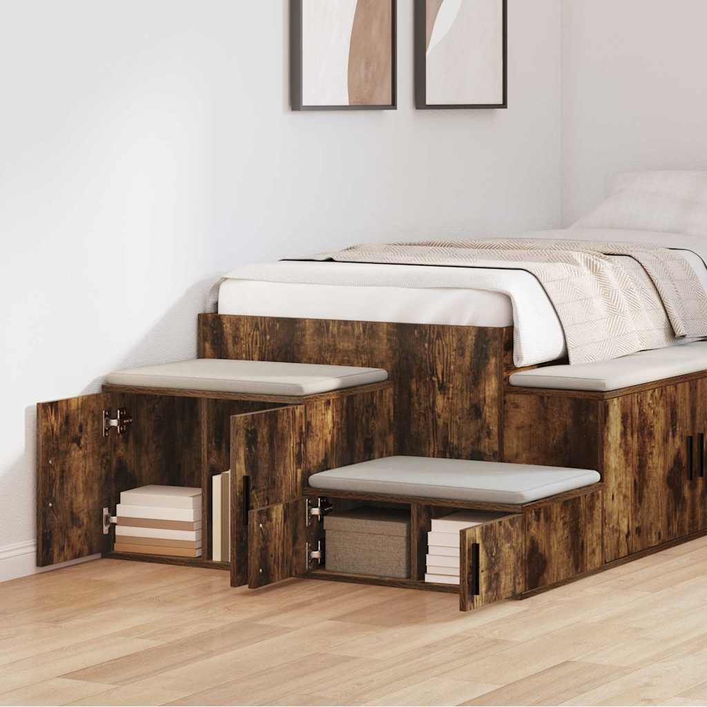 vidaXL Szafka do przechowywania 2 pcs Dąb wędzony 127 x 41 x 40 cm