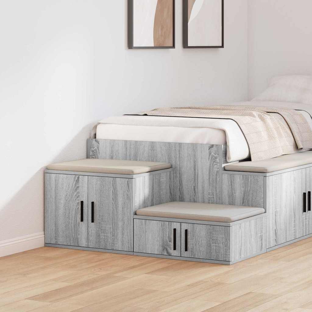 vidaXL Szafka do przechowywania 2 pcs Szary Sonoma 127 x 41 x 40 cm