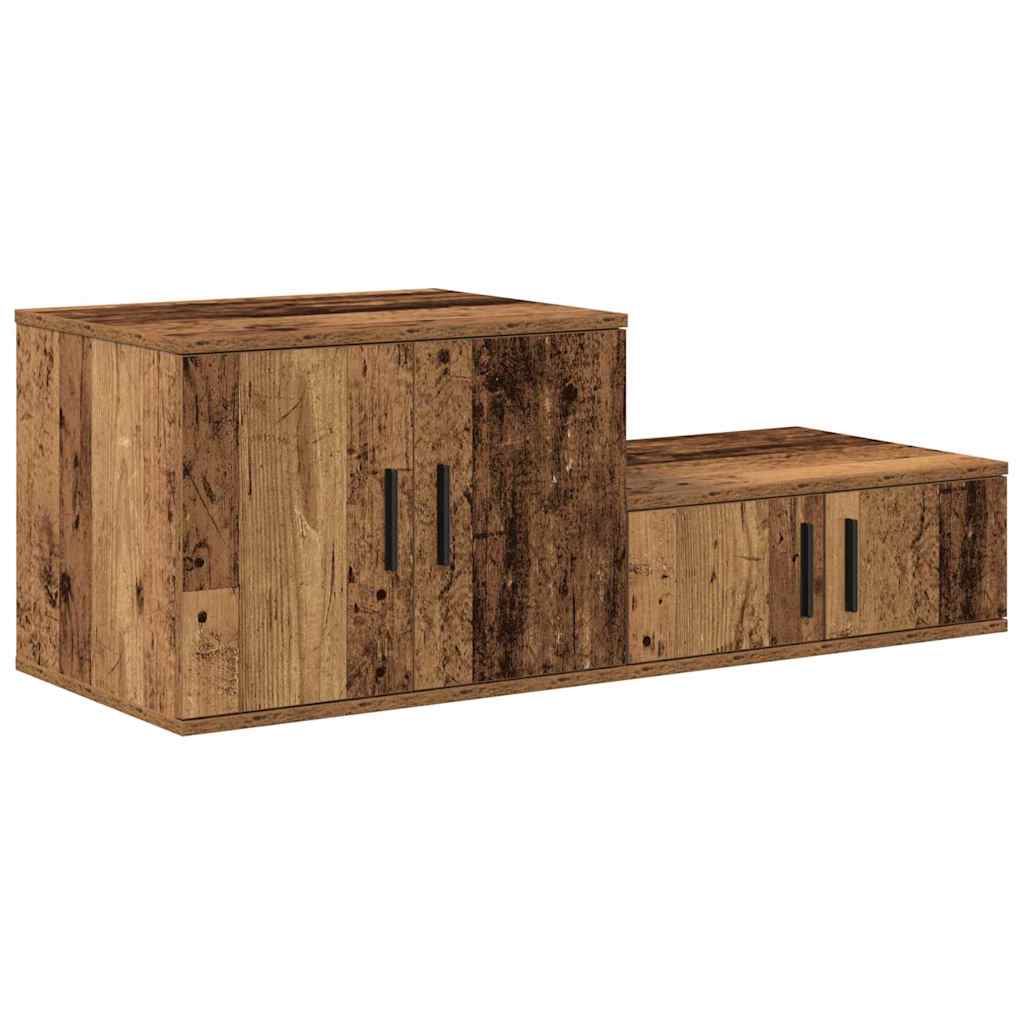 vidaXL Szafka do przechowywania 2 pcs Stare drewno 127 x 41 x 40 cm