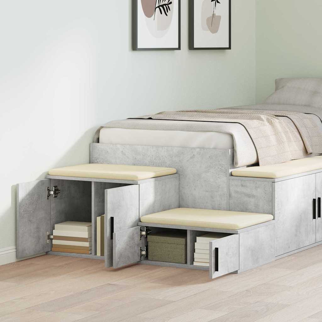 vidaXL Szafka do przechowywania 2 pcs Betonowy szary 118 x 41 x 40 cm
