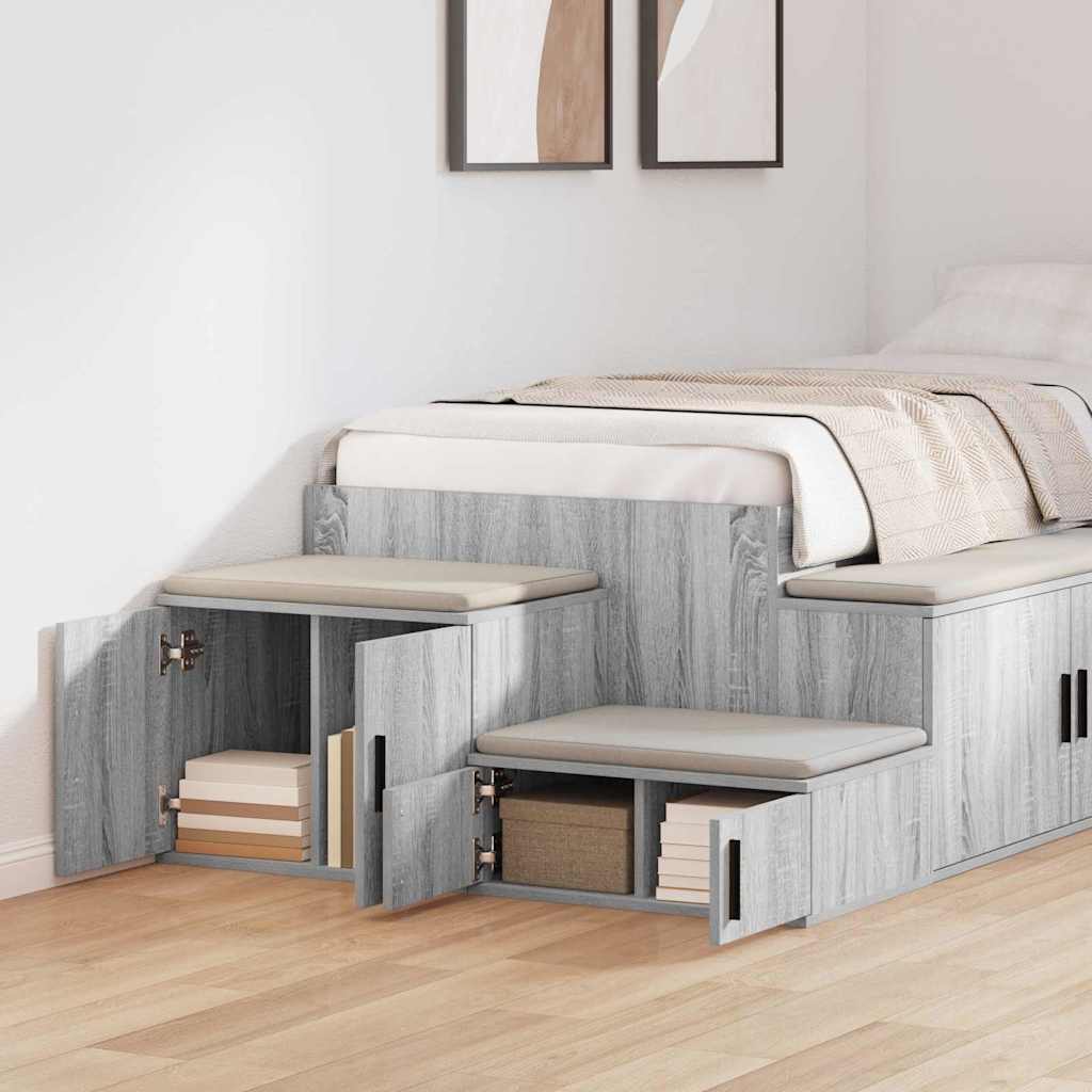 vidaXL Szafka do przechowywania 2 pcs Szary Sonoma 118 x 41 x 40 cm