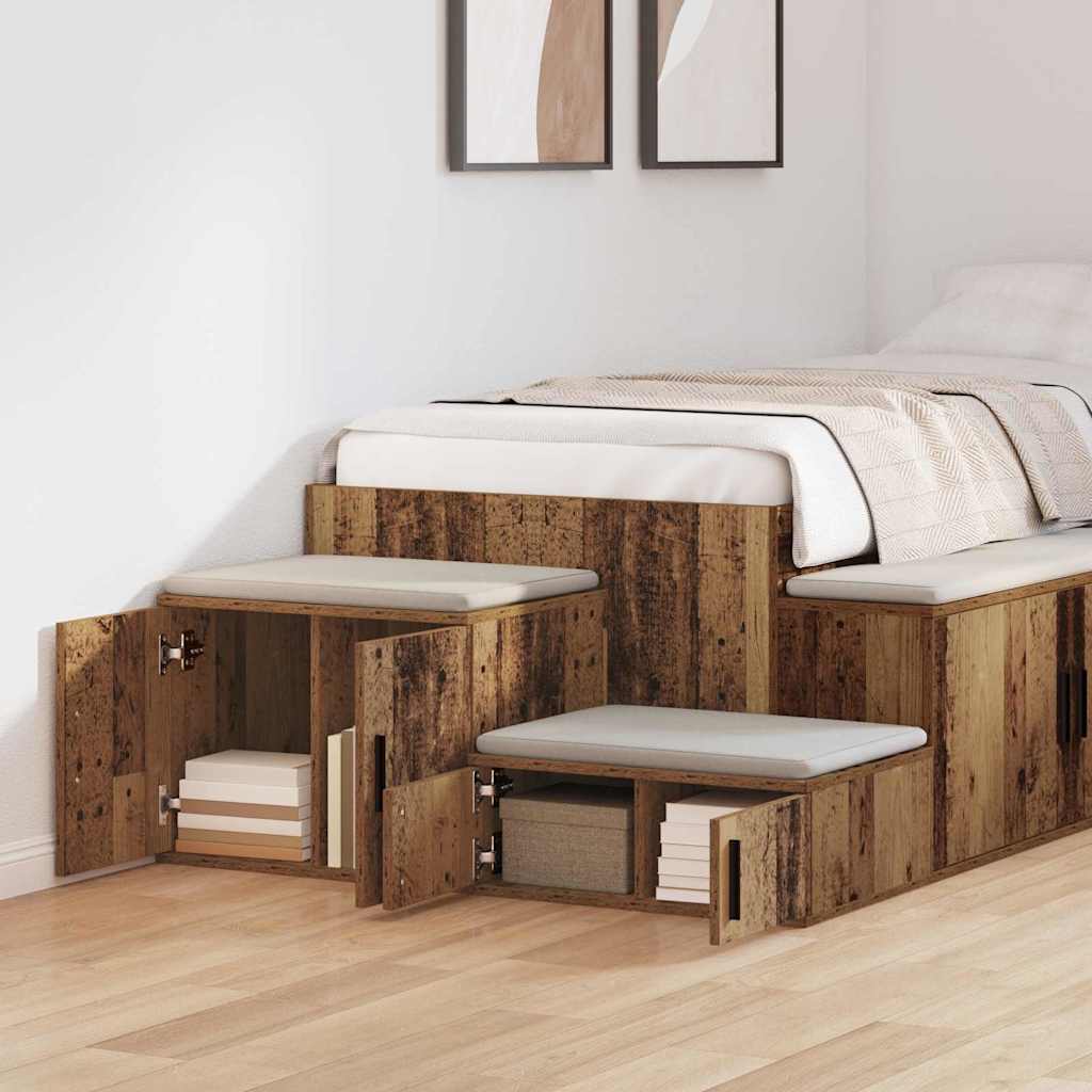 vidaXL Szafka do przechowywania 2 pcs Stare drewno 118 x 41 x 40 cm