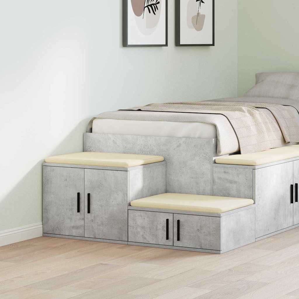 vidaXL Szafka do przechowywania 2 pcs Betonowy szary 108 x 41 x 40 cm