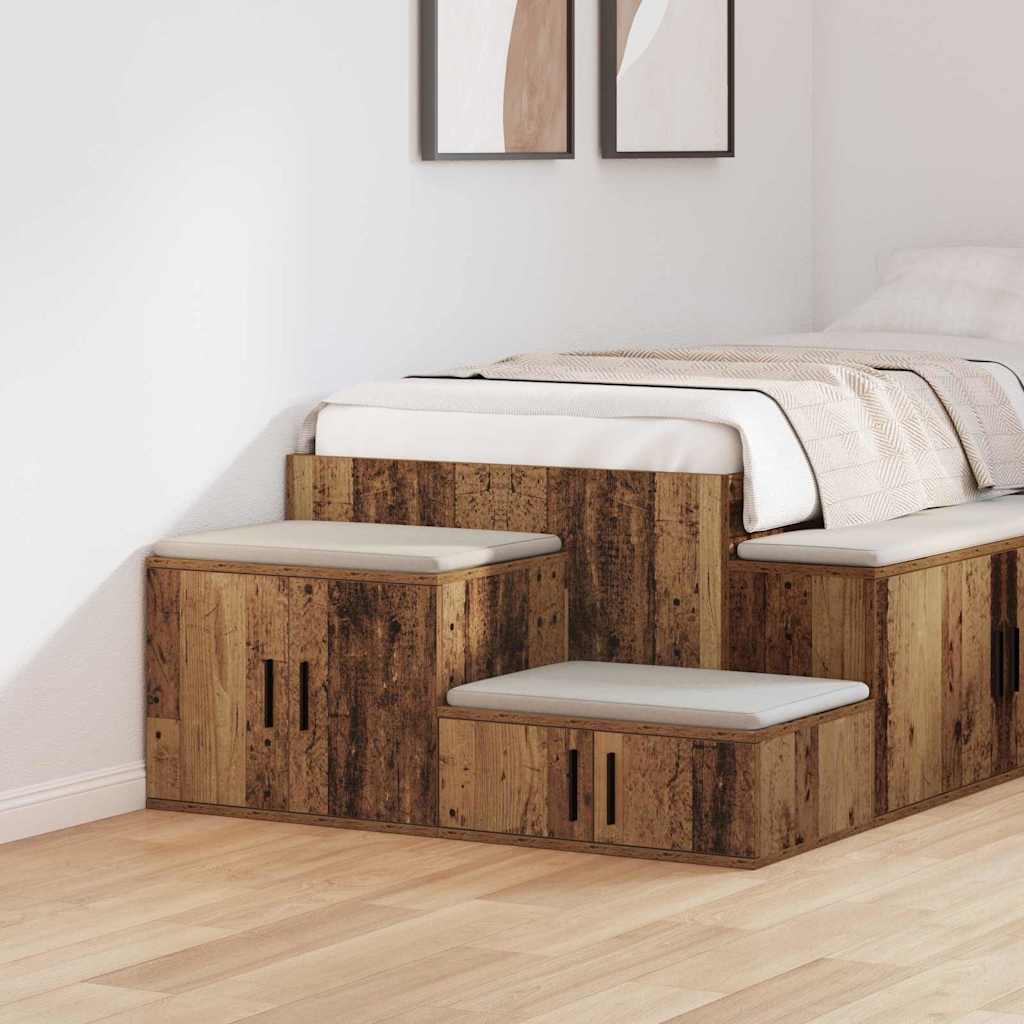 vidaXL Szafka do przechowywania 2 pcs Stare drewno 108 x 41 x 40 cm