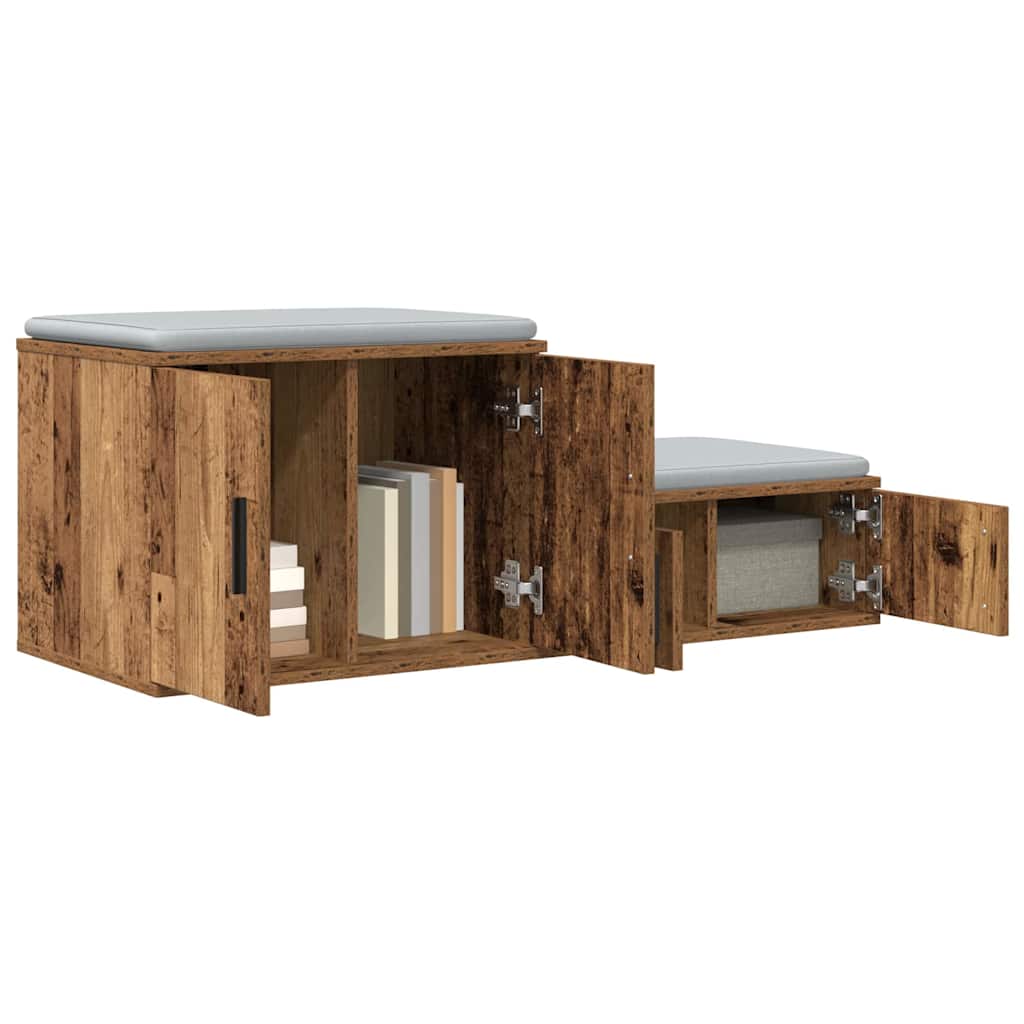 vidaXL Szafka do przechowywania 2 pcs Stare drewno 103 x 41 x 40 cm