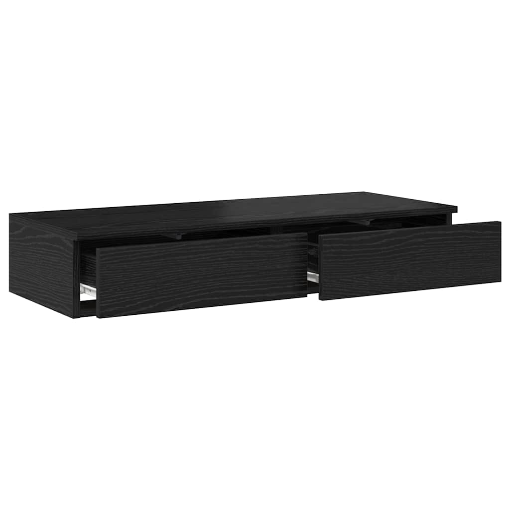 vidaXL Szuflady do łóżka z szufladą Czarny Dąb 80 x 36,5 x 16,5 cm