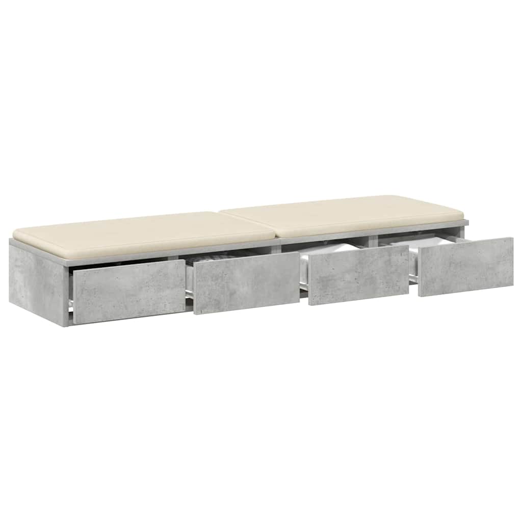vidaXL Szuflady do łóżka Betonowy szary 120 x 36,5 x 16,5 cm