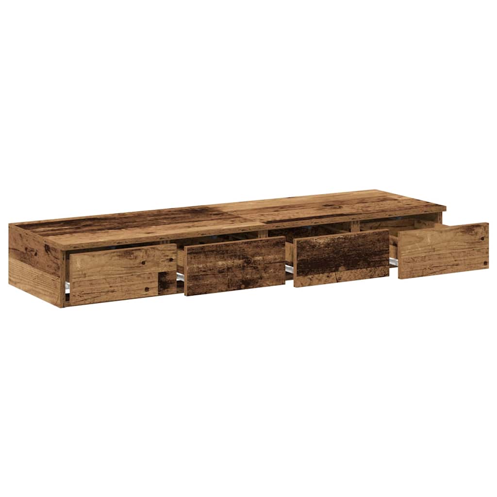 vidaXL Szuflady do łóżka z szufladą Stare drewno 120 x 36,5 x 16,5 cm