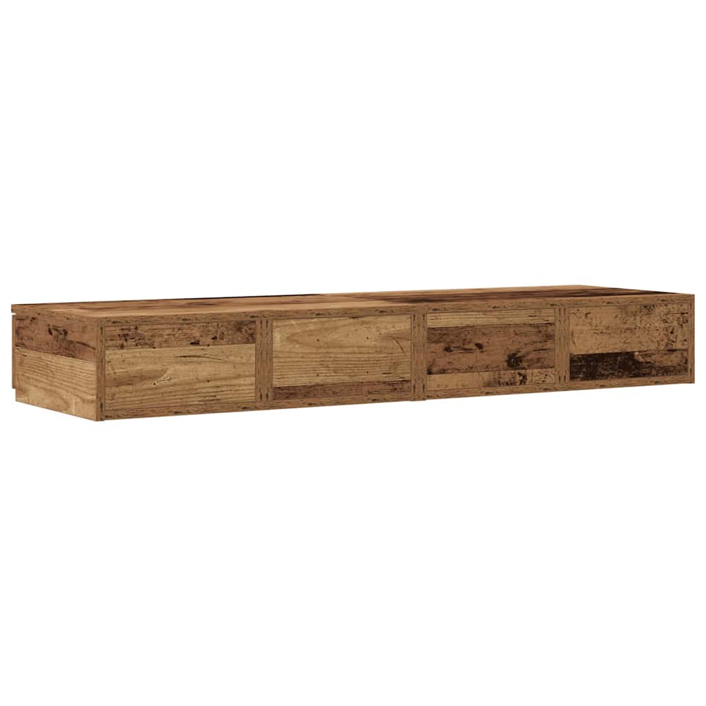 vidaXL Szuflady do łóżka z szufladą Stare drewno 120 x 36,5 x 16,5 cm