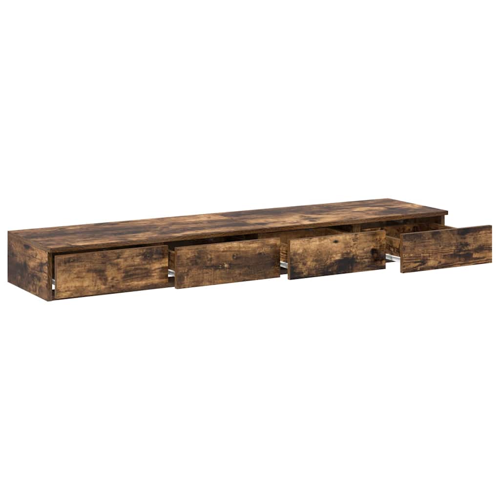 vidaXL Szuflady do łóżka z szufladą Dąb wędzony 150 x 36,5 x 16,5 cm