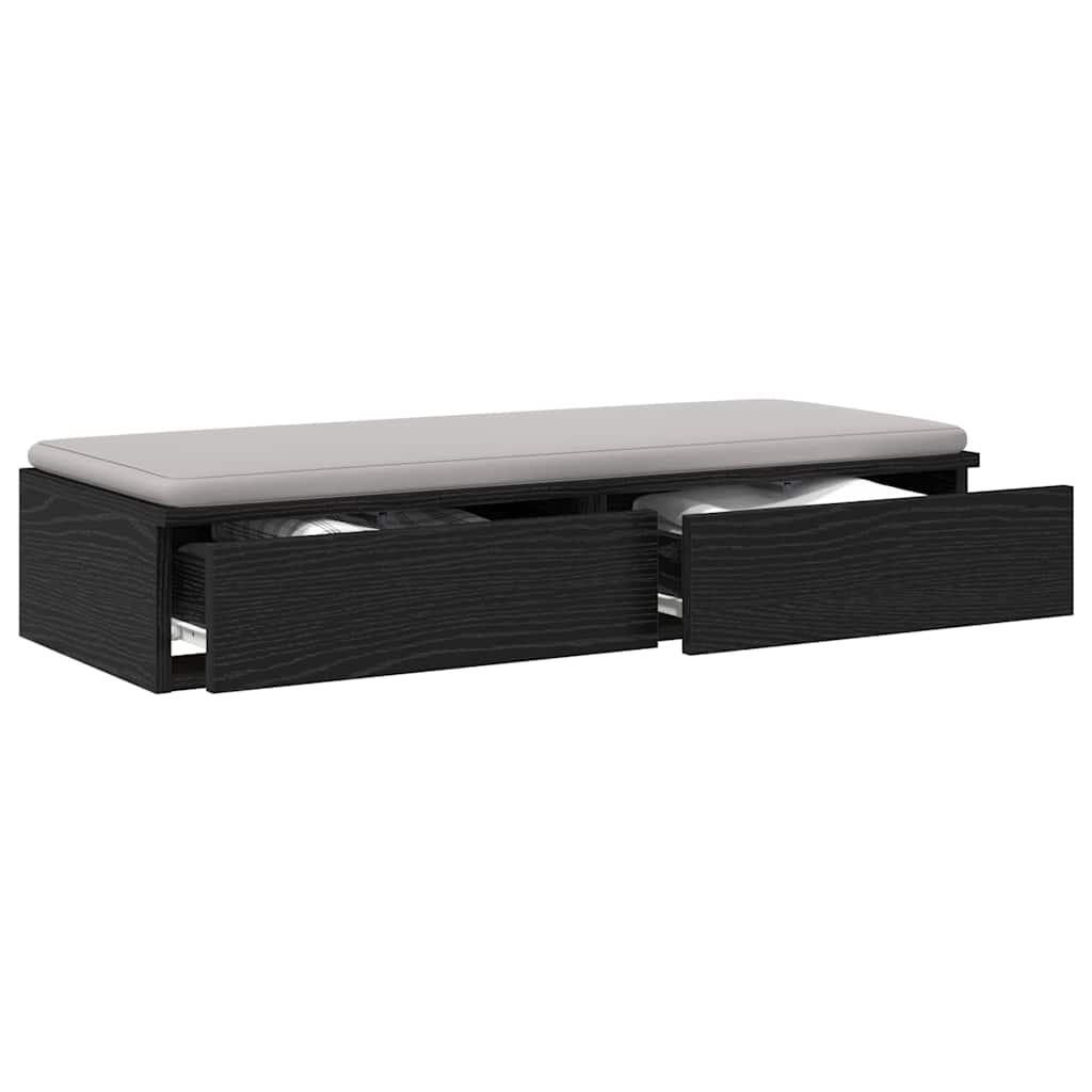 vidaXL Szuflady do łóżka z szufladą Czarny Dąb 75 x 36,5 x 16,5 cm