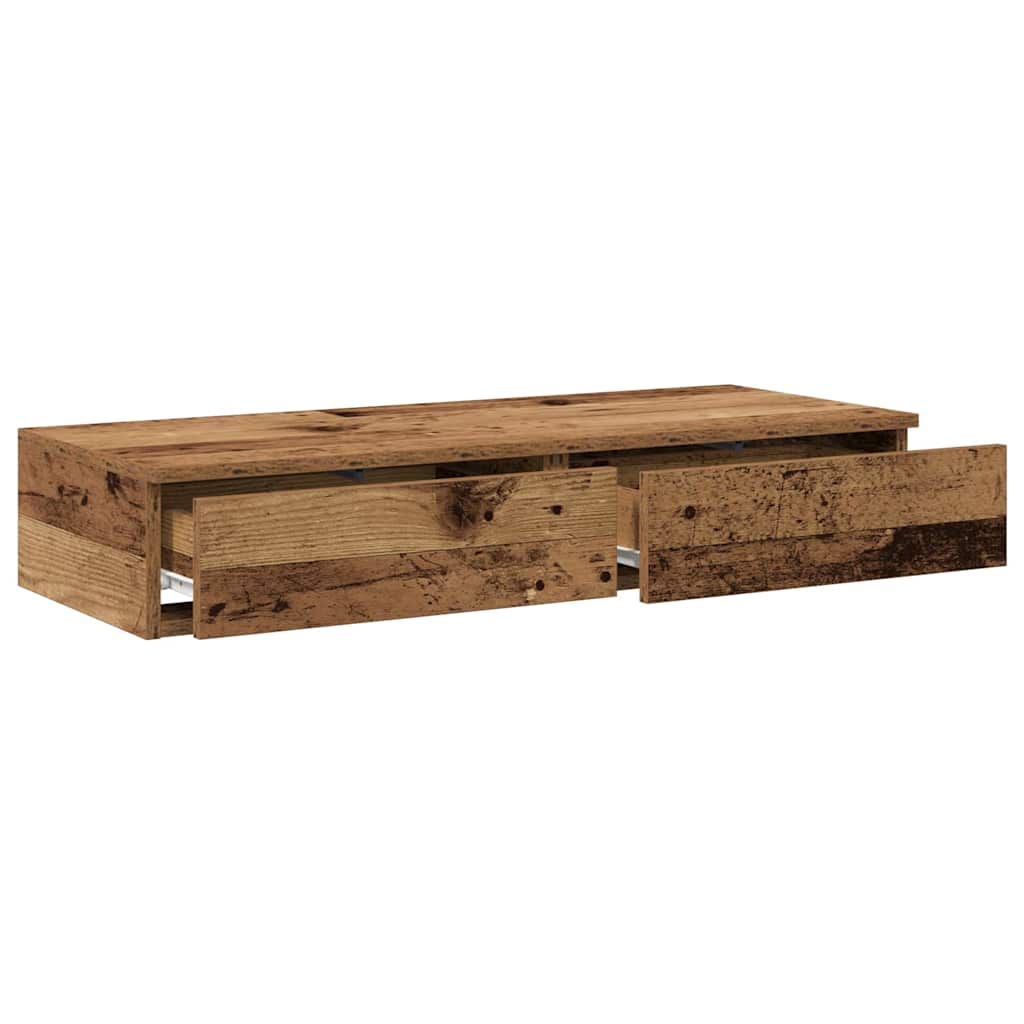 vidaXL Szuflady do łóżka Stare drewno 75 x 36,5 x 16,5 cm