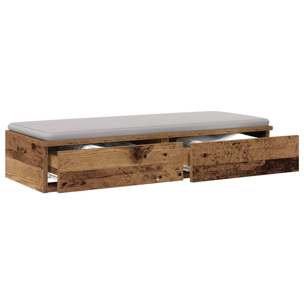 vidaXL Szuflady do łóżka Stare drewno 75 x 36,5 x 16,5 cm