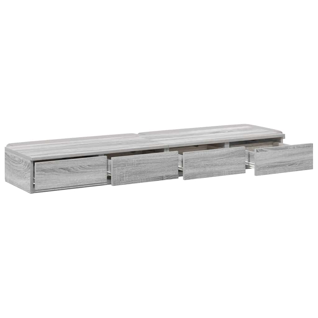 vidaXL Szuflady do łóżka z szufladą Szary Sonoma 160 x 36,5 x 16,5 cm