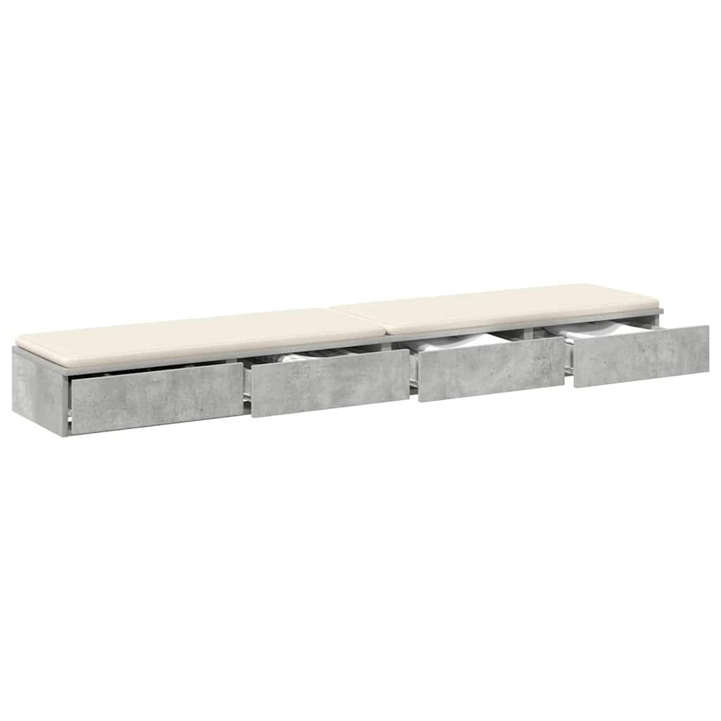 vidaXL Szuflady do łóżka Betonowy szary 180 x 36,5 x 16,5 cm