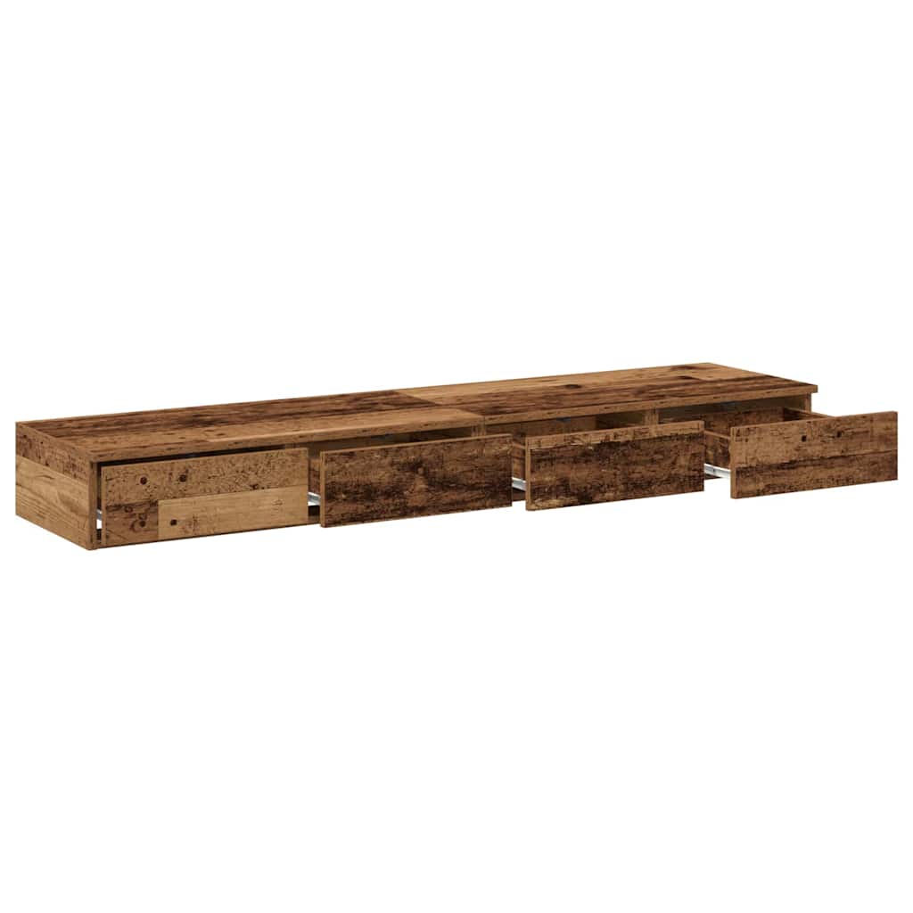 vidaXL Szuflady do łóżka z szufladą Stare drewno 135 x 36,5 x 16,5 cm