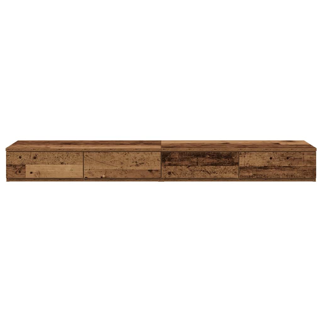 vidaXL Szuflady do łóżka z szufladą Stare drewno 135 x 36,5 x 16,5 cm