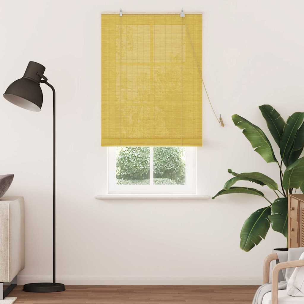 vidaXL Roleta żółty 90 x 220 cm Bambus