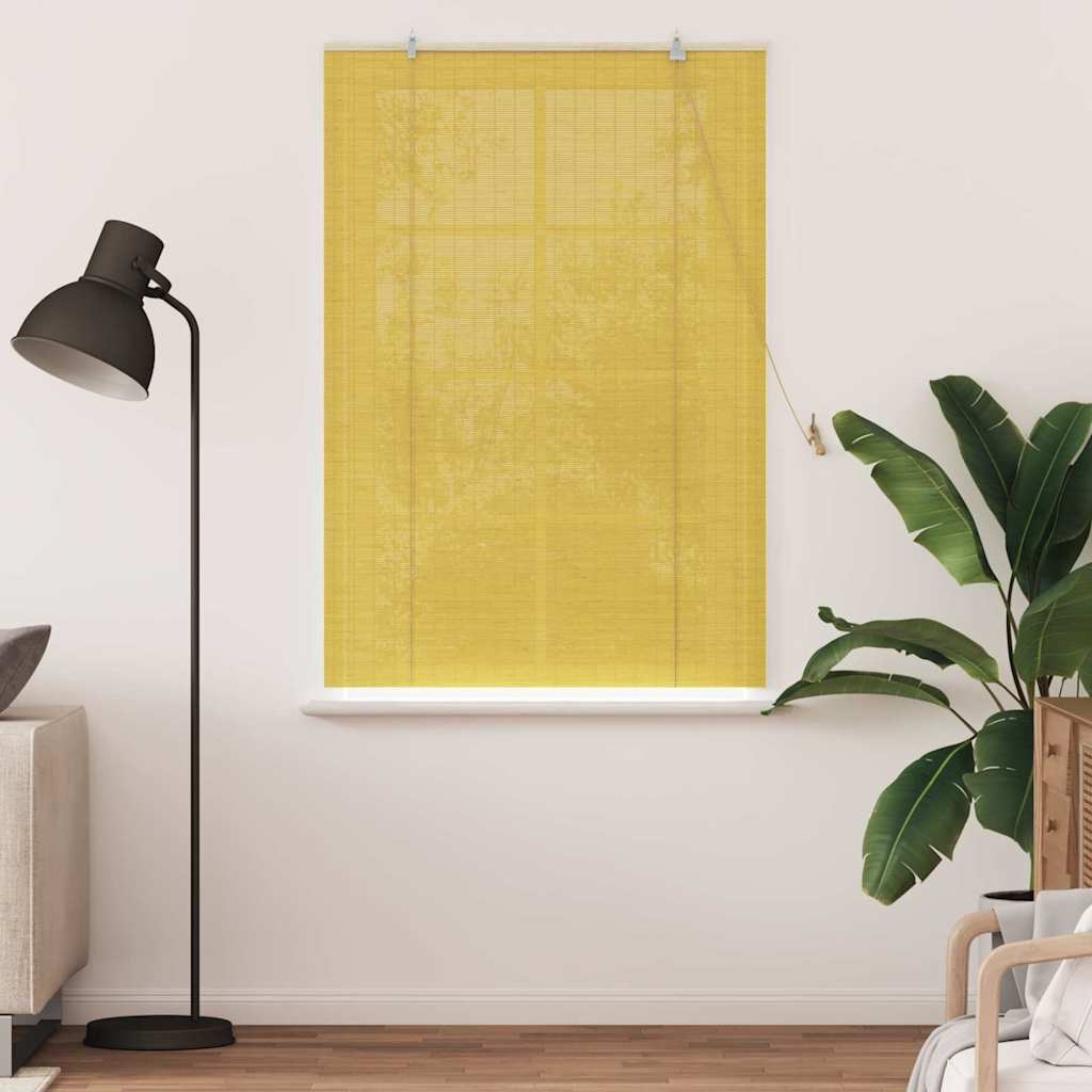 vidaXL Roleta żółty 120 x 160 cm Bambus