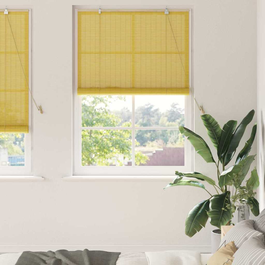 vidaXL Roleta żółty 120 x 220 cm Bambus