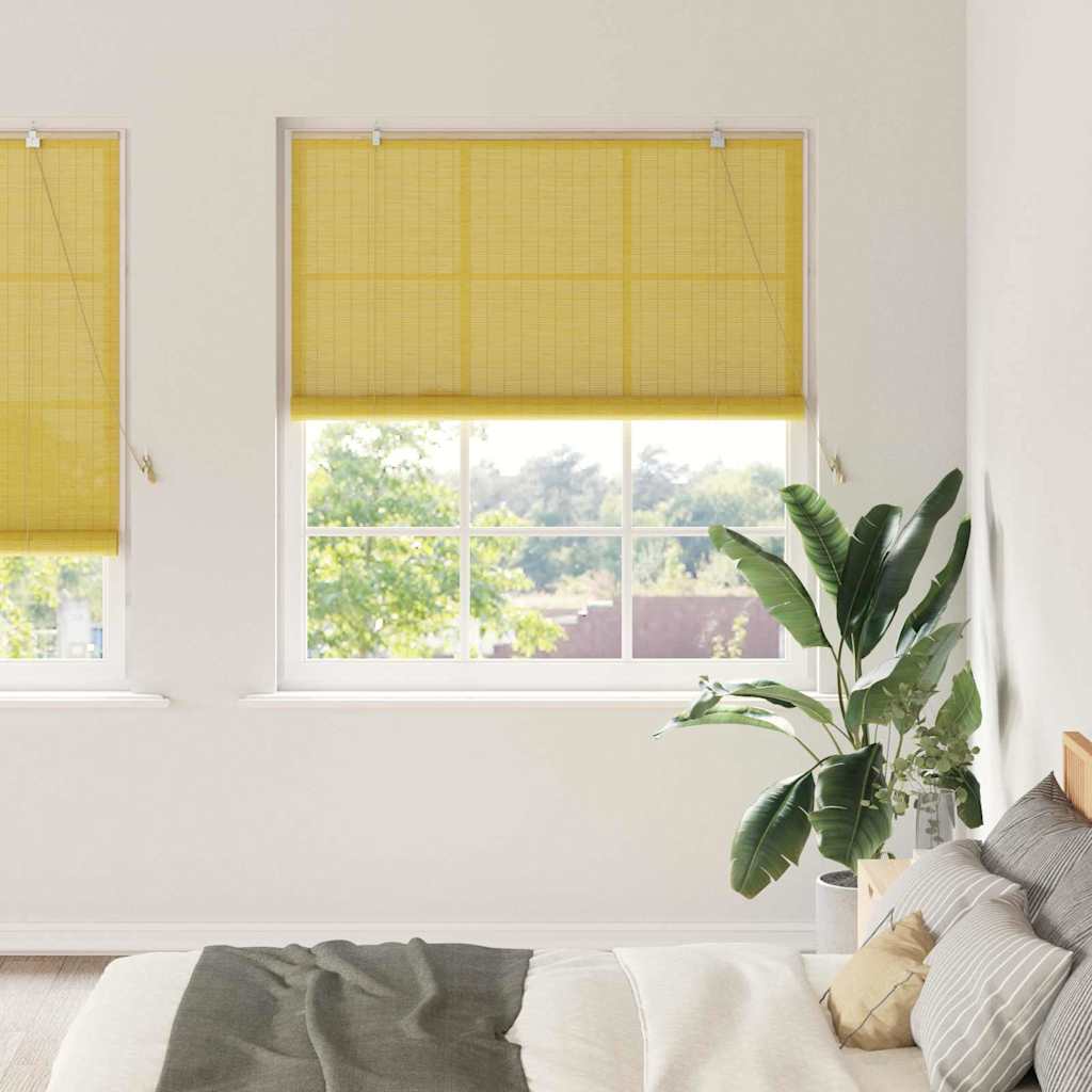 vidaXL Roleta żółty 150 x 220 cm Bambus