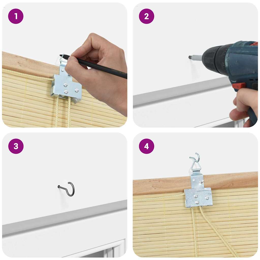 vidaXL Roleta natura 100 x 220 cm Bambus