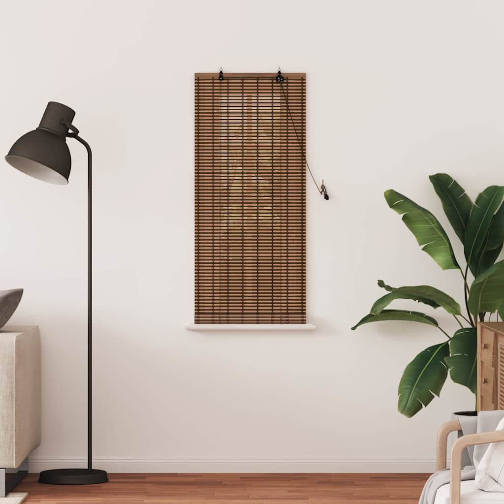 vidaXL Roleta z zasłonami Brązowy 60 x 160 cm Bambus