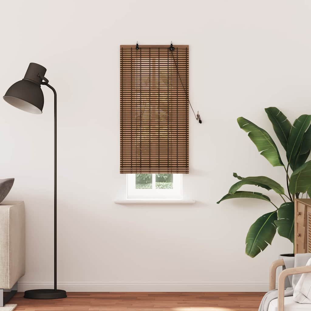 vidaXL Roleta z zasłonami Brązowy 60 x 220 cm Bambus