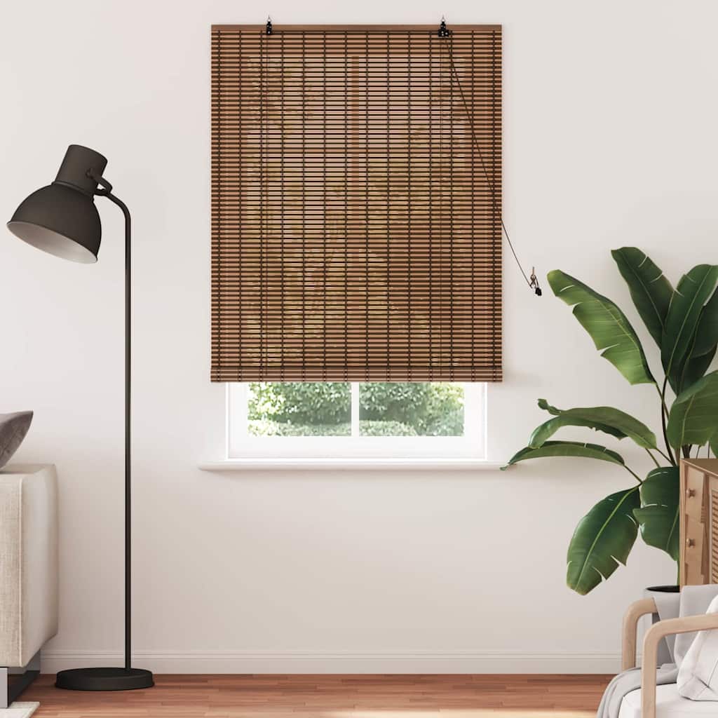 vidaXL Roleta z zasłonami Brązowy 110 x 220 cm Bambus