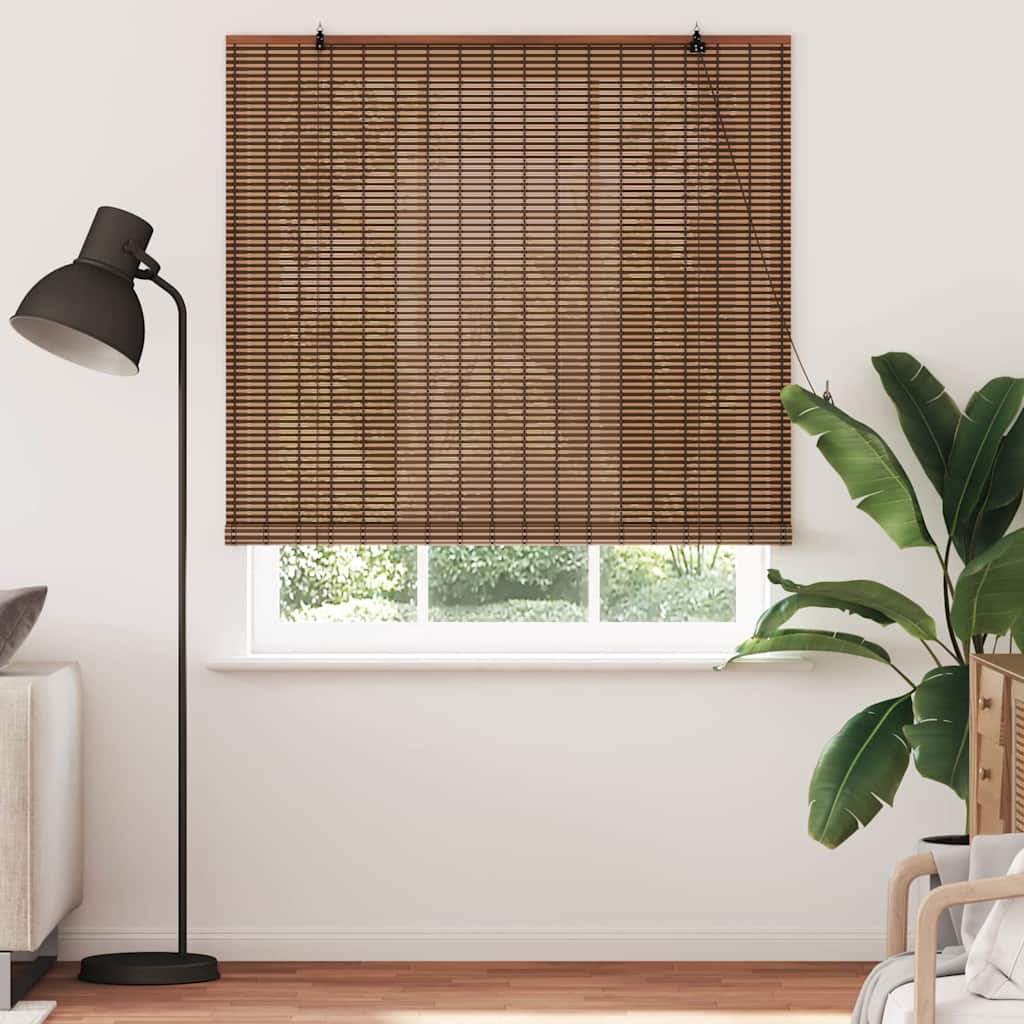 vidaXL Roleta z zasłonami Brązowy 140 x 220 cm Bambus