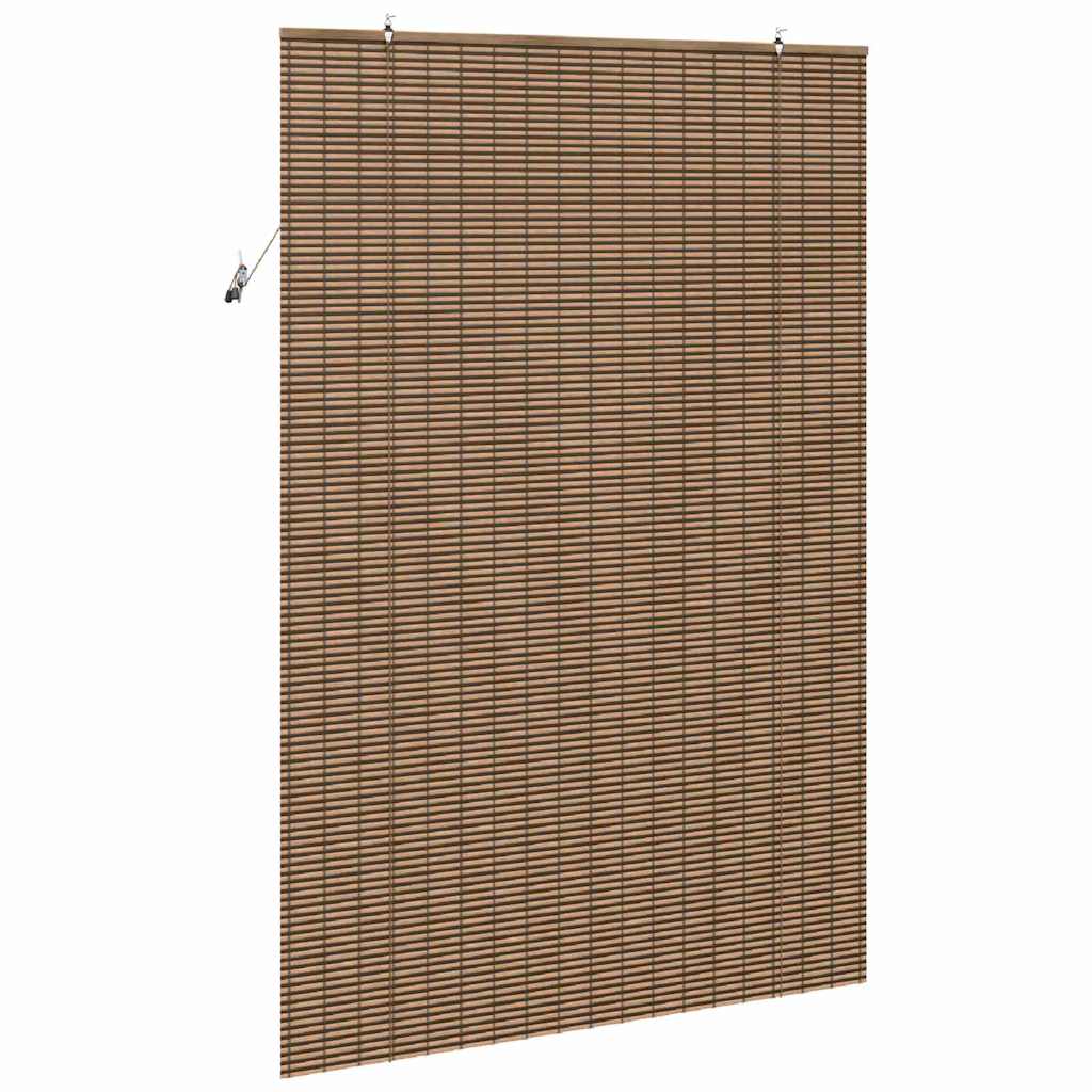 vidaXL Roleta z zasłonami Brązowy 140 x 220 cm Bambus