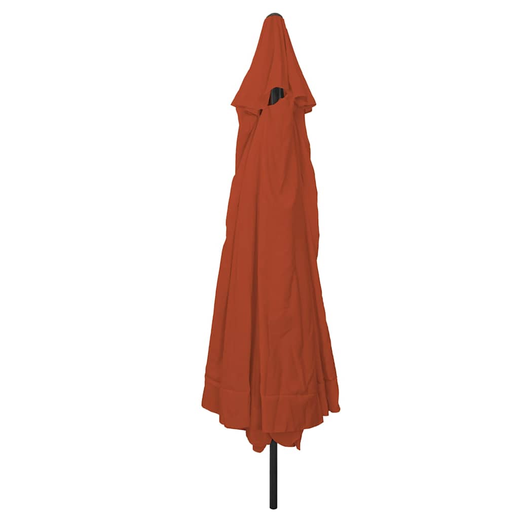 vidaXL Parasolka ogrodowa terakota 394 x 394 x 248 cm Poliester i Stal