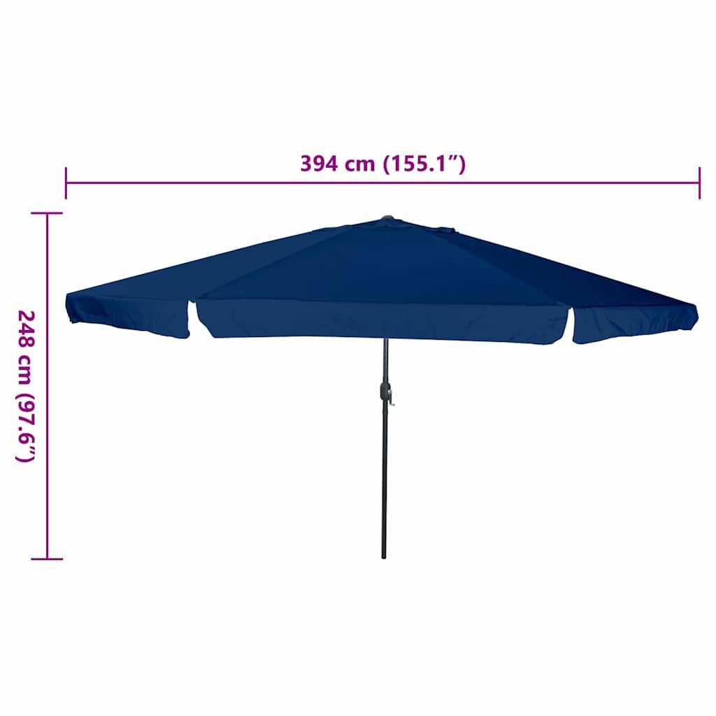 vidaXL Parasolka ogrodowa Niebieski azur 394 x 394 x 248 cm
