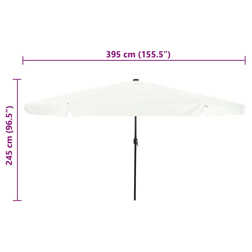vidaXL Parasolka ogrodowa 395 x 395 x 245 cm Poliester Okrągły