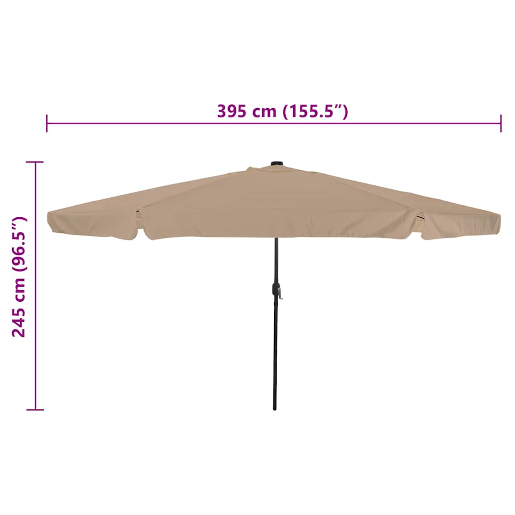 vidaXL Parasolka ogrodowa Ciemnoszary 395 x 395 x 245 cm Poliester