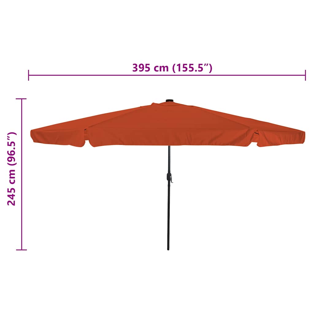 vidaXL Parasolka ogrodowa terakota 395 x 395 x 245 cm Poliester