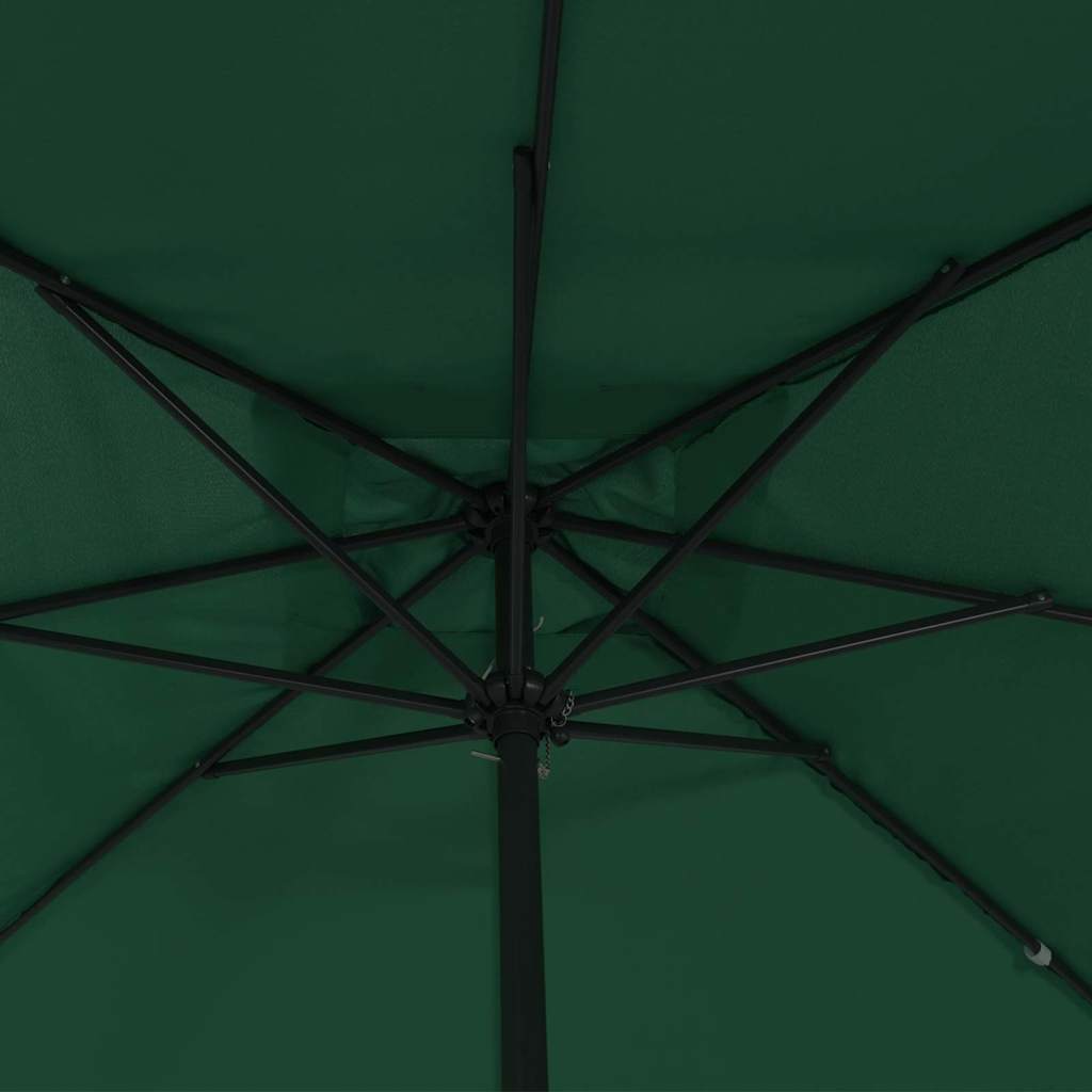 vidaXL Parasolka ogrodowa Zielony 295 x 295 x 245 cm Poliester i Stal