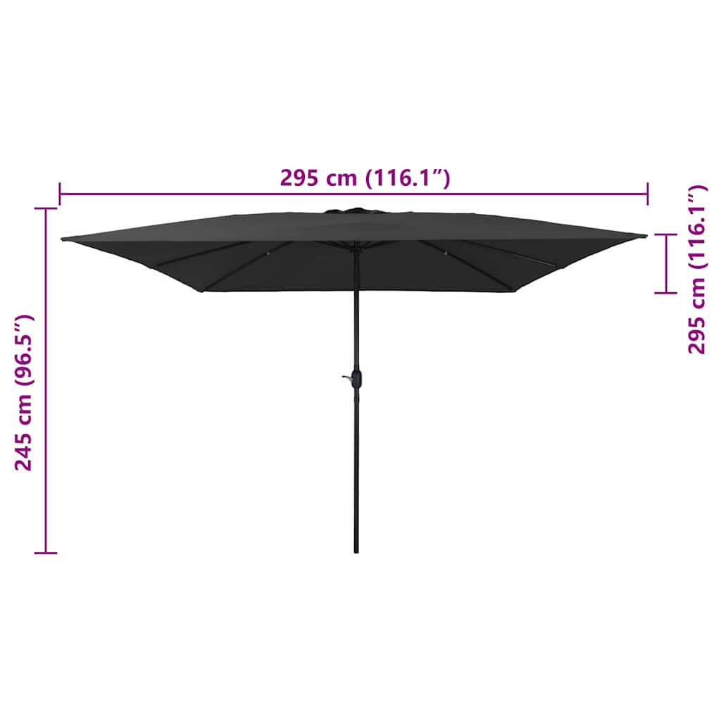 vidaXL Parasolka ogrodowa Antracyt 295 x 295 x 245 cm Poliester i Stal