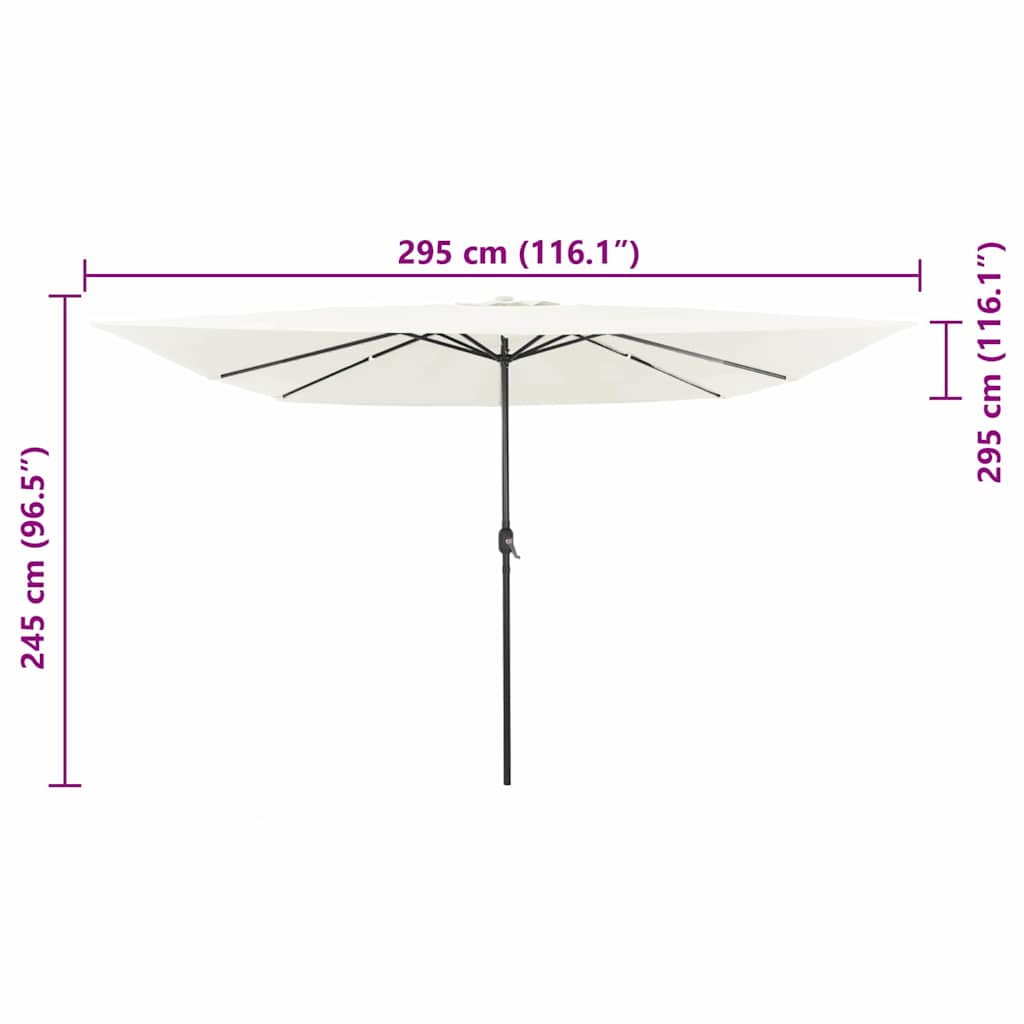 vidaXL Parasolka ogrodowa piaskowy 295 x 295 x 245 cm Poliester i Stal