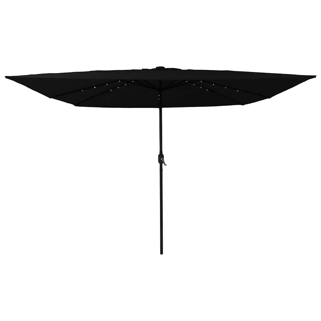 vidaXL Parasolka ogrodowa Czarny 295 x 295 x 245 cm Poliester i Stal
