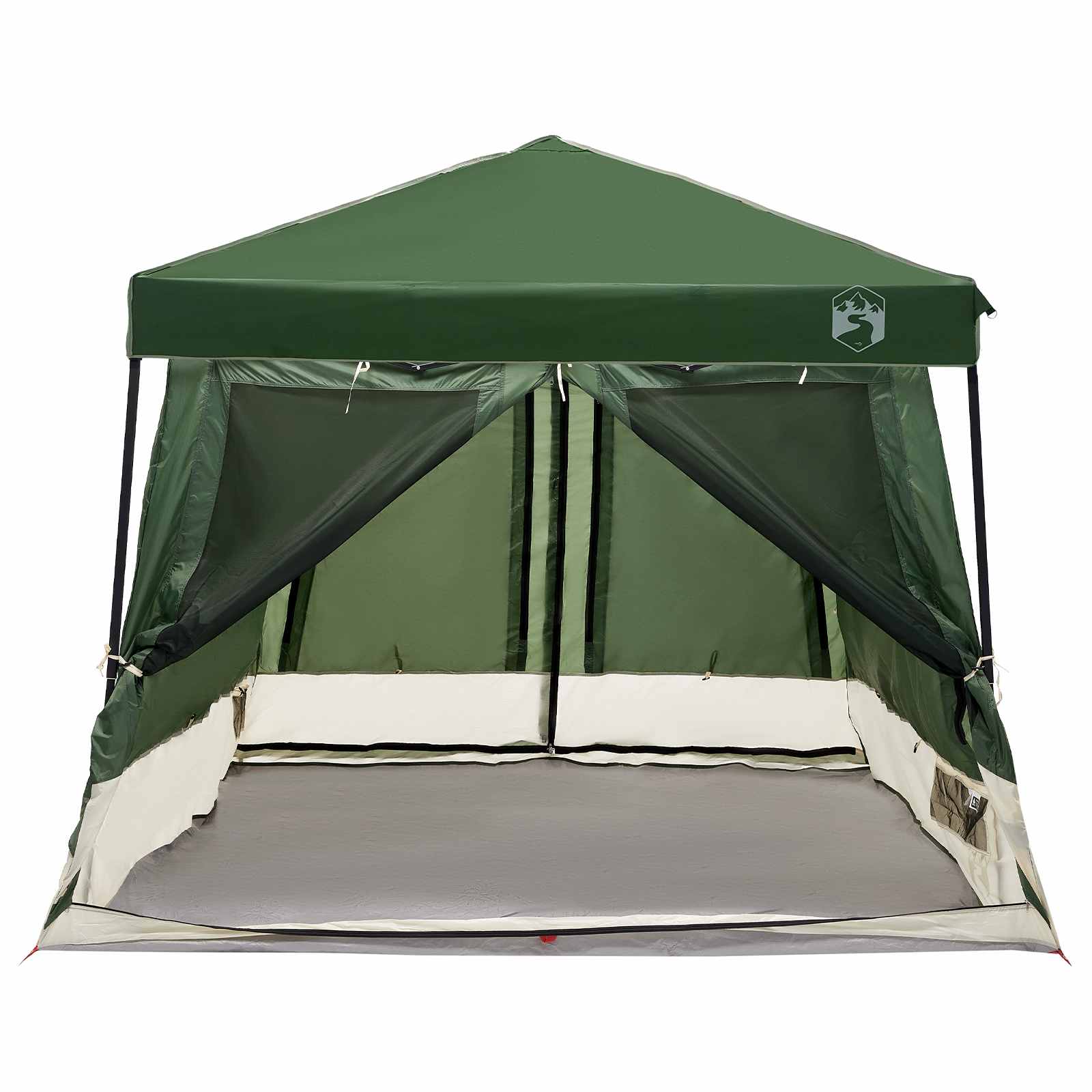 vidaXL Zestaw Namiotów Kempingowych 2 pcs Zielony Tafta i Tkanina