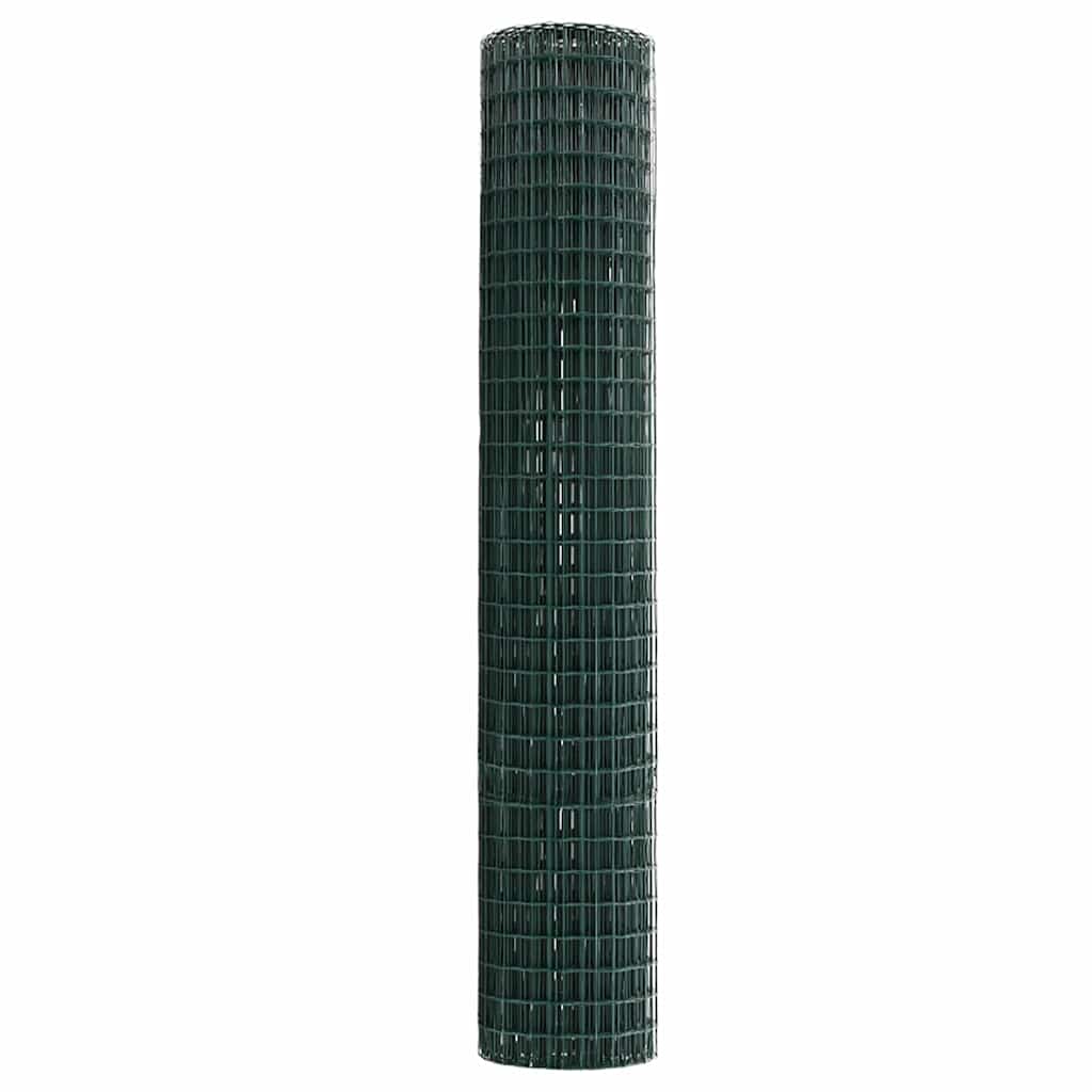 vidaXL Ogrodzenie Euro Zielony 1,5 x 10 m Żelazo pokryte PVC