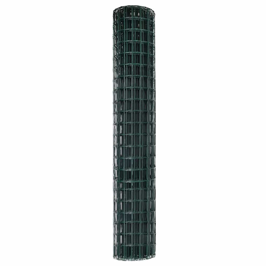 vidaXL Ogrodzenie Euro Zielony 1,5 x 10 m Żelazo pokryte PVC