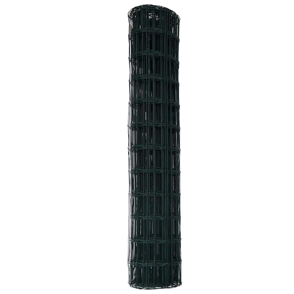 vidaXL Ogrodzenie Euro Zielony 1,4 x 10 m Żelazo pokryte PVC