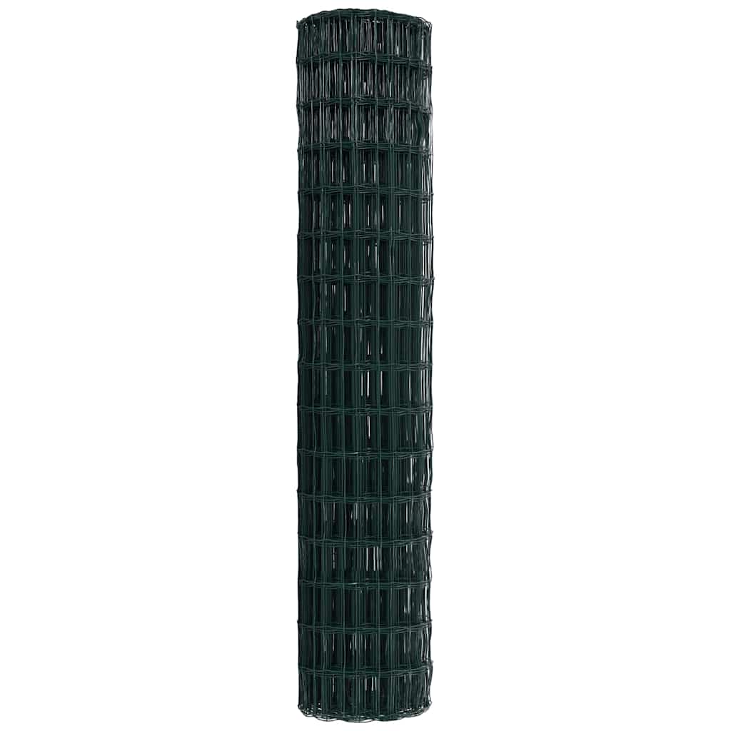 vidaXL Ogrodzenie Euro Zielony 1.6 x 10m Żelazo pokryte PVC