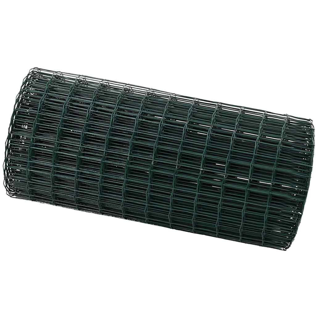 vidaXL Ogrodzenie Euro Zielony 0.8 x 25 m Żelazo pokryte PVC