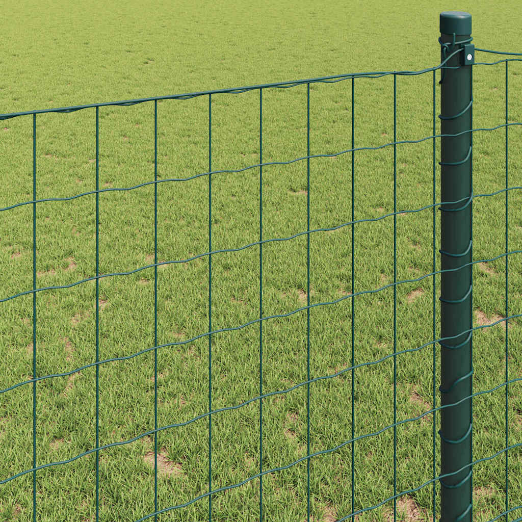 vidaXL Ogrodzenie Euro Zielony 1,2 x 25 m Żelazo pokryte PVC