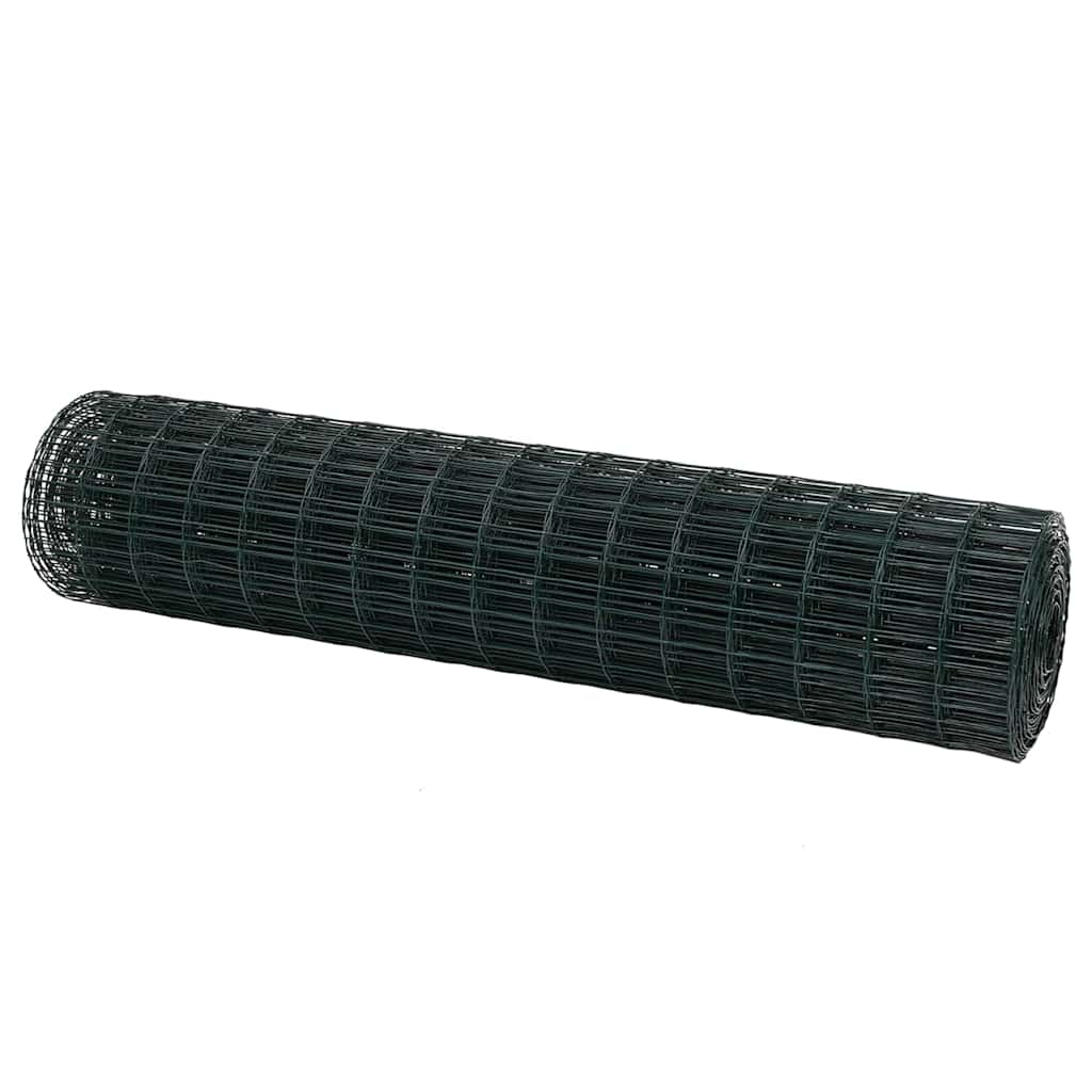 vidaXL Ogrodzenie Euro Zielony 1,2 x 25 m Żelazo pokryte PVC